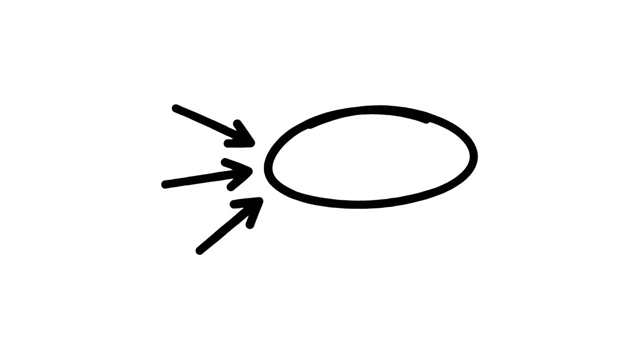 Animated Arrows Pointing to a Line Forming an Oval Shape