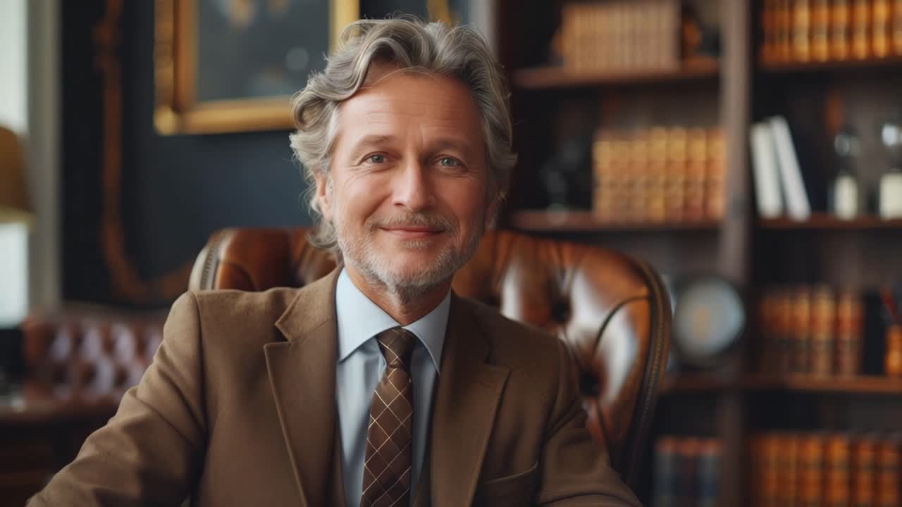 Portrait of a distinguished older man in a suit