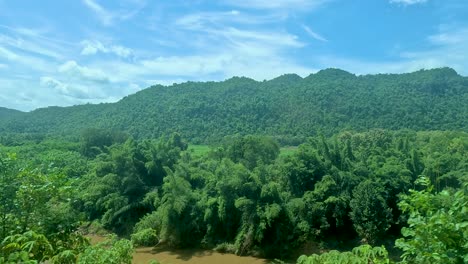 lush greenery and mountains in kanchanaburi, thailand