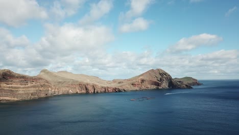 the drone aerial footage of ponta sao lourenco, madeira island, portugal