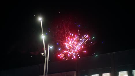 4k fuegos artificiales de la víspera de año nuevo celebración de fuegos artificios de fondo