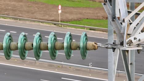 close up view of the pieces of a transmission tower