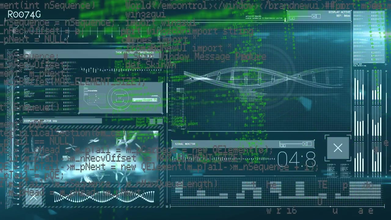 Animation of data processing over digital screen