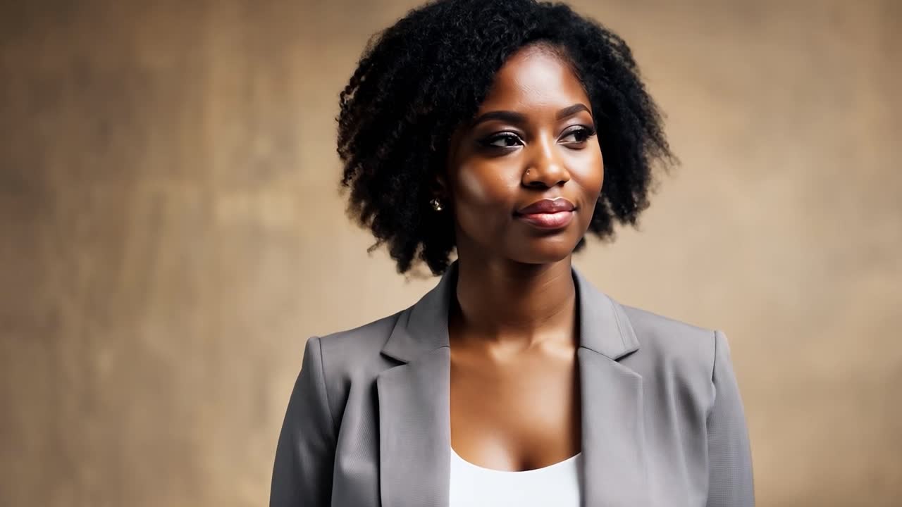 mujer de negocios afroamericana confiada