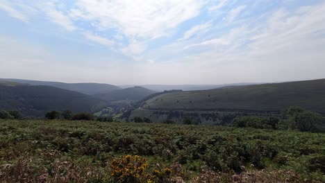 Timelapse-idyllic-vast-lush-green-rural-mountain-valley-generic-countryside