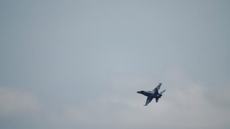 military jet fighter flying in the sky in slow motion
