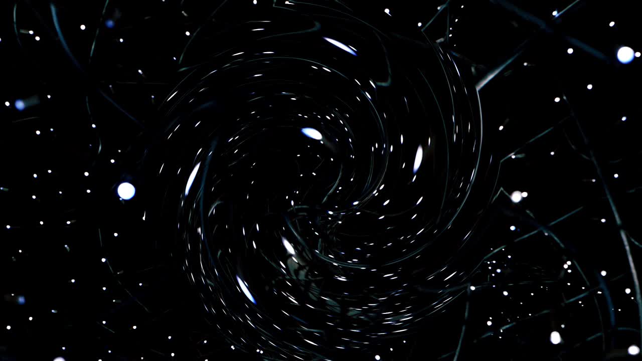 estrellas y partículas girando en animación espacial