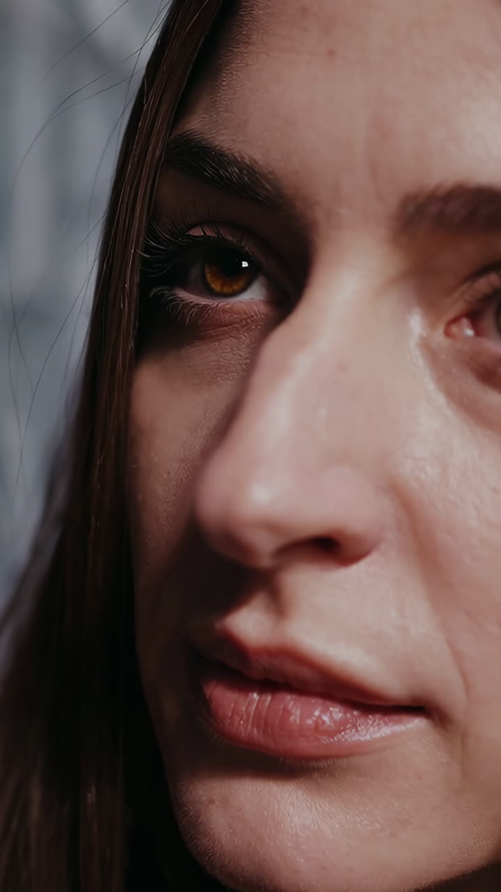 Detailed Close-up Portrait of a Woman's Face