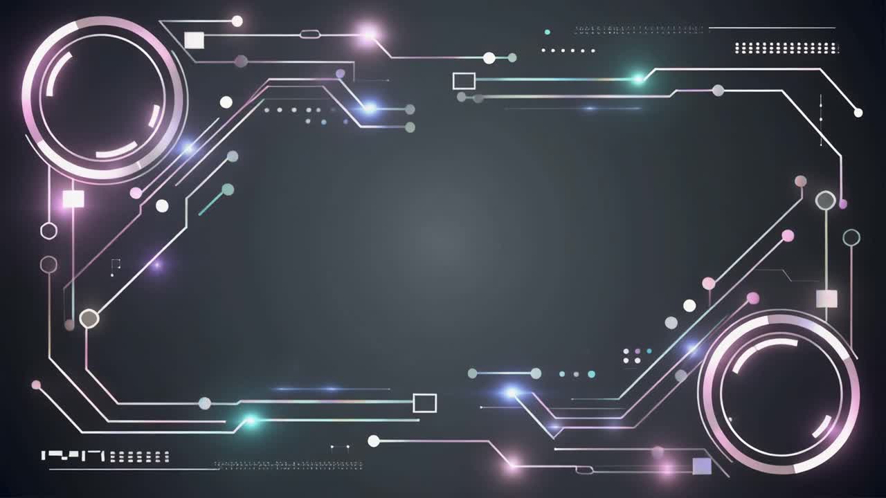 Animated Digital Circuit Board Background with Glowing Connections