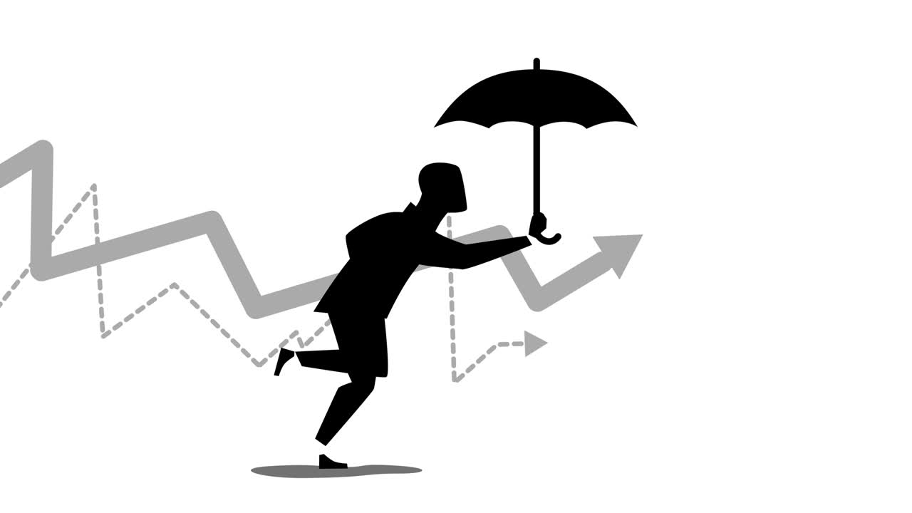 사업가는 주식 시장 데이터를 보호합니다.