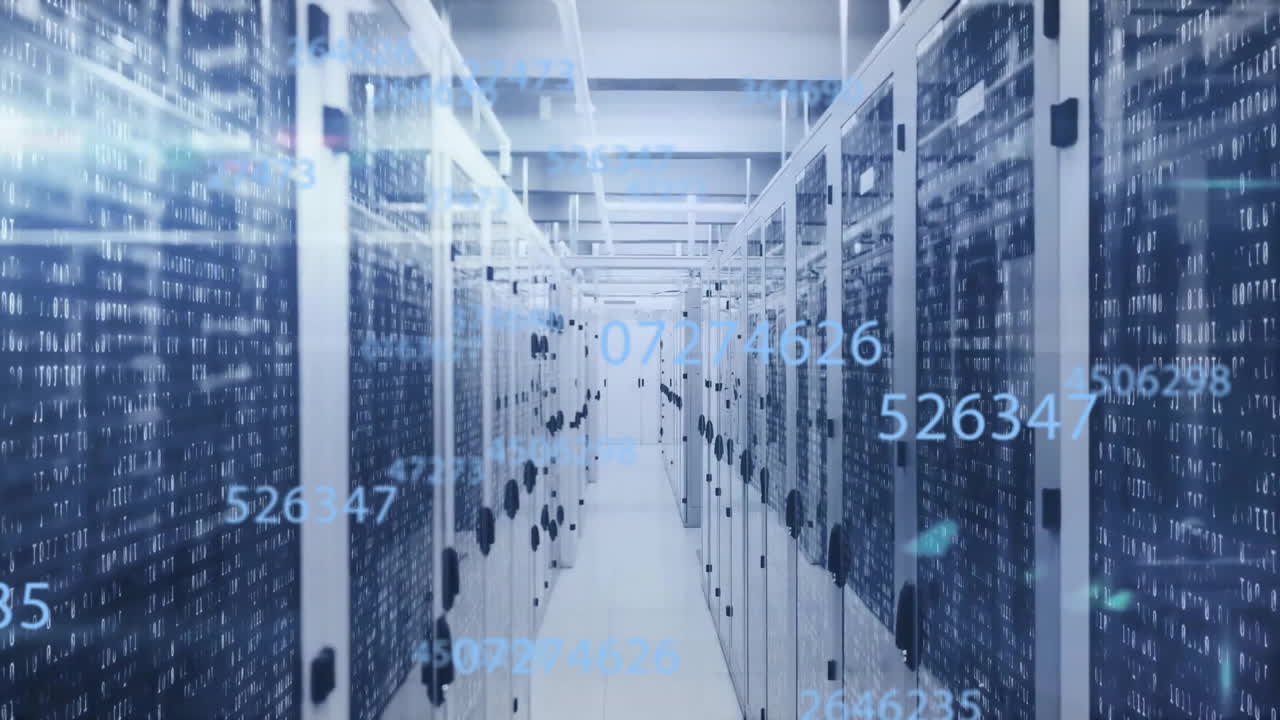 animazione dell'elaborazione dei dati su server informatici