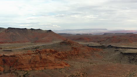 Aerial-Drone-footage-of-the-mountainous-red-rocks-in-southern-Utah