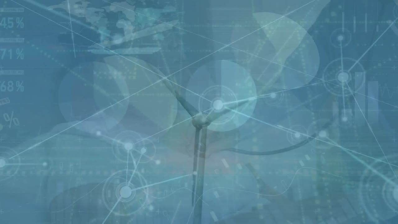 풍차를 통해 연결된 네트워크의 애니메이션.