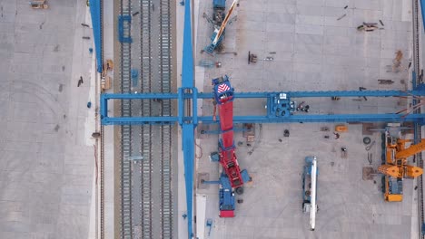 sitio de construcción de un puente ferroviario