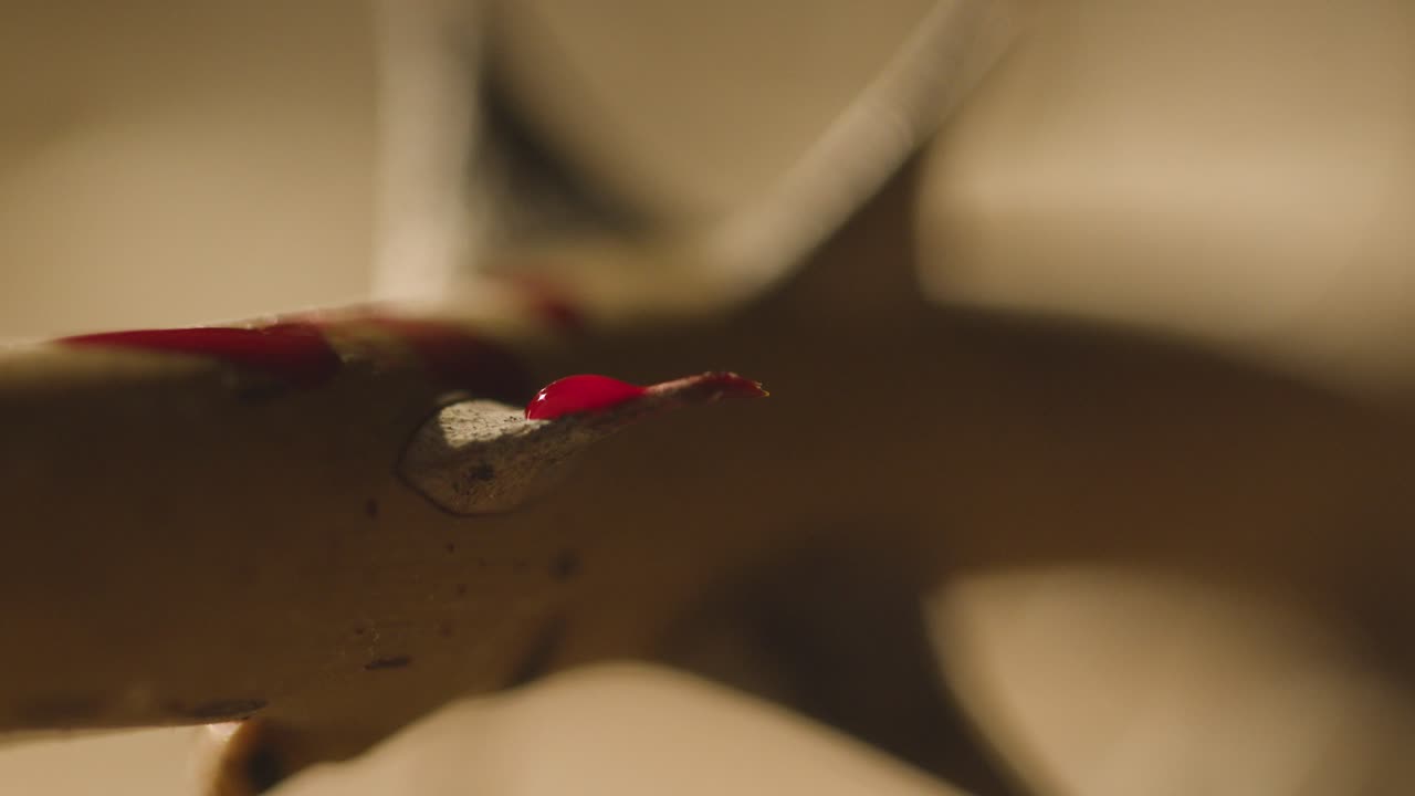 가시관 1에 피 방울을 가까이서 촬영한 종교적 개념