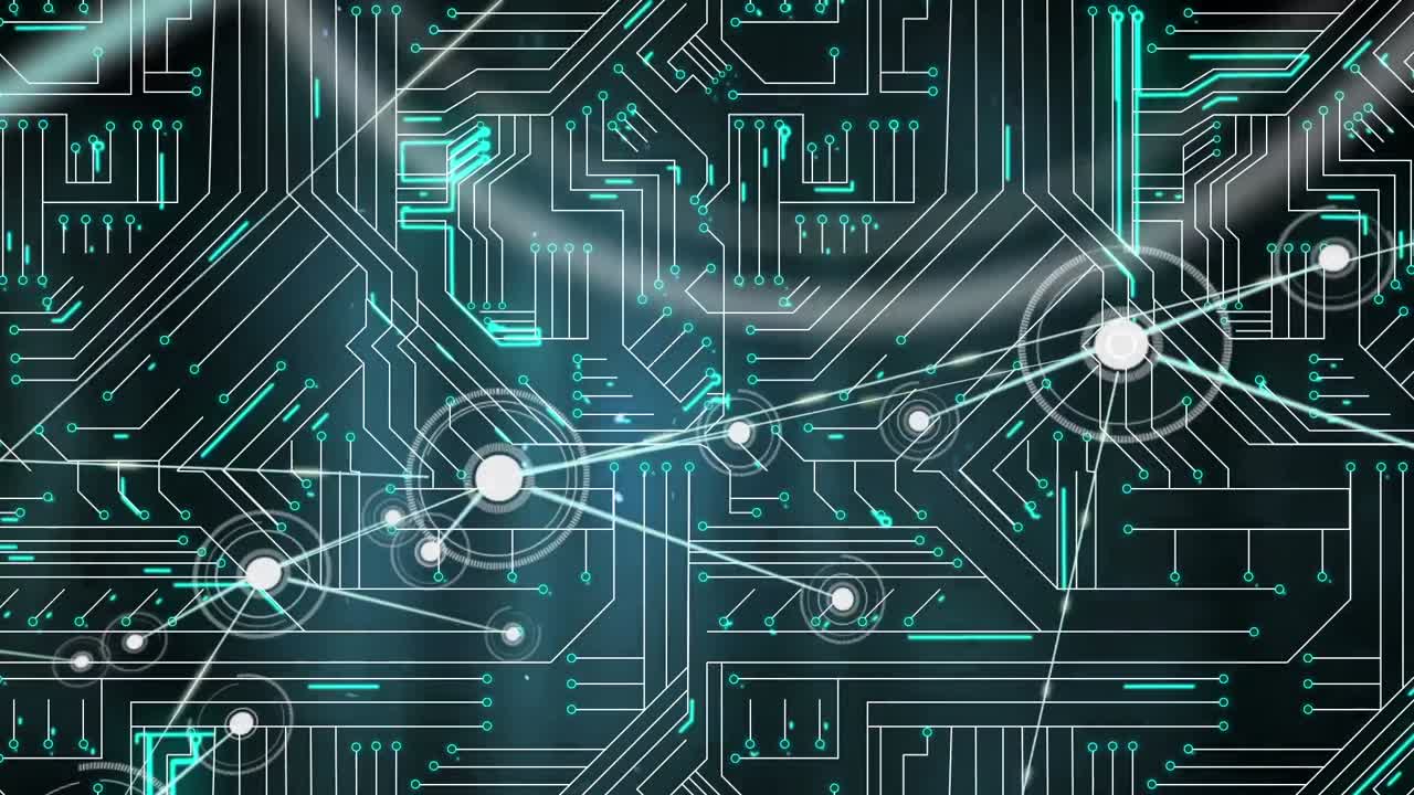 검은색 배경에 연결 네트워크의 애니메이션