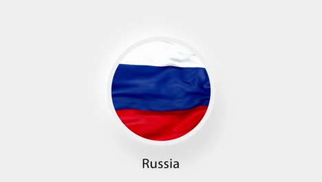 russia circular flag loop. animated national flag of russia. realistic russia flag waving. 4k