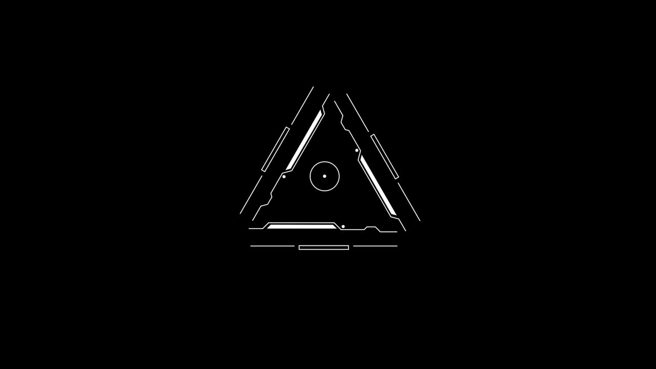 tecnología hud objetivo futurista en fondo negro bucle sin costuras