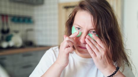 young woman doing morning routine. home maternity treatment. health care concept