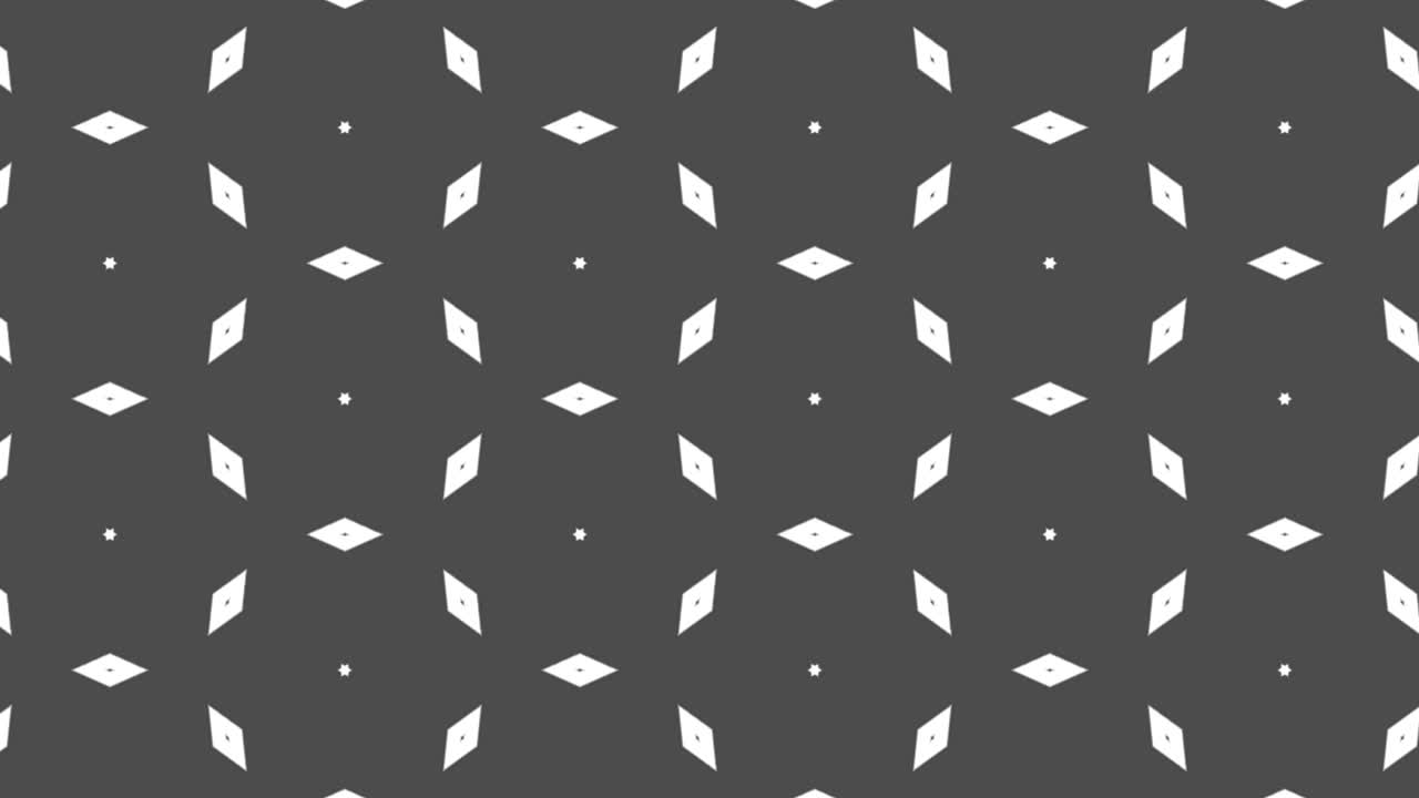 Graphic pattern in black and white with stroboscopic and hypnotic effect, while increasing in size and then reducing it.