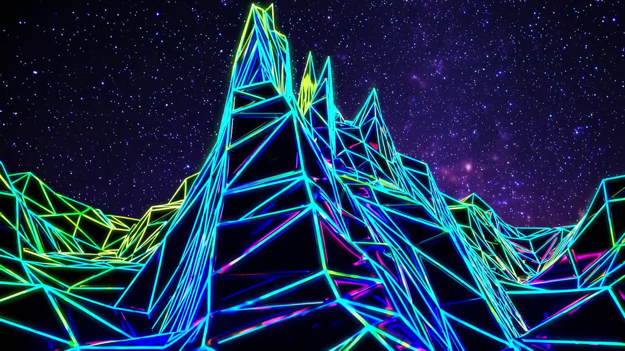 Neon Mountains in Space