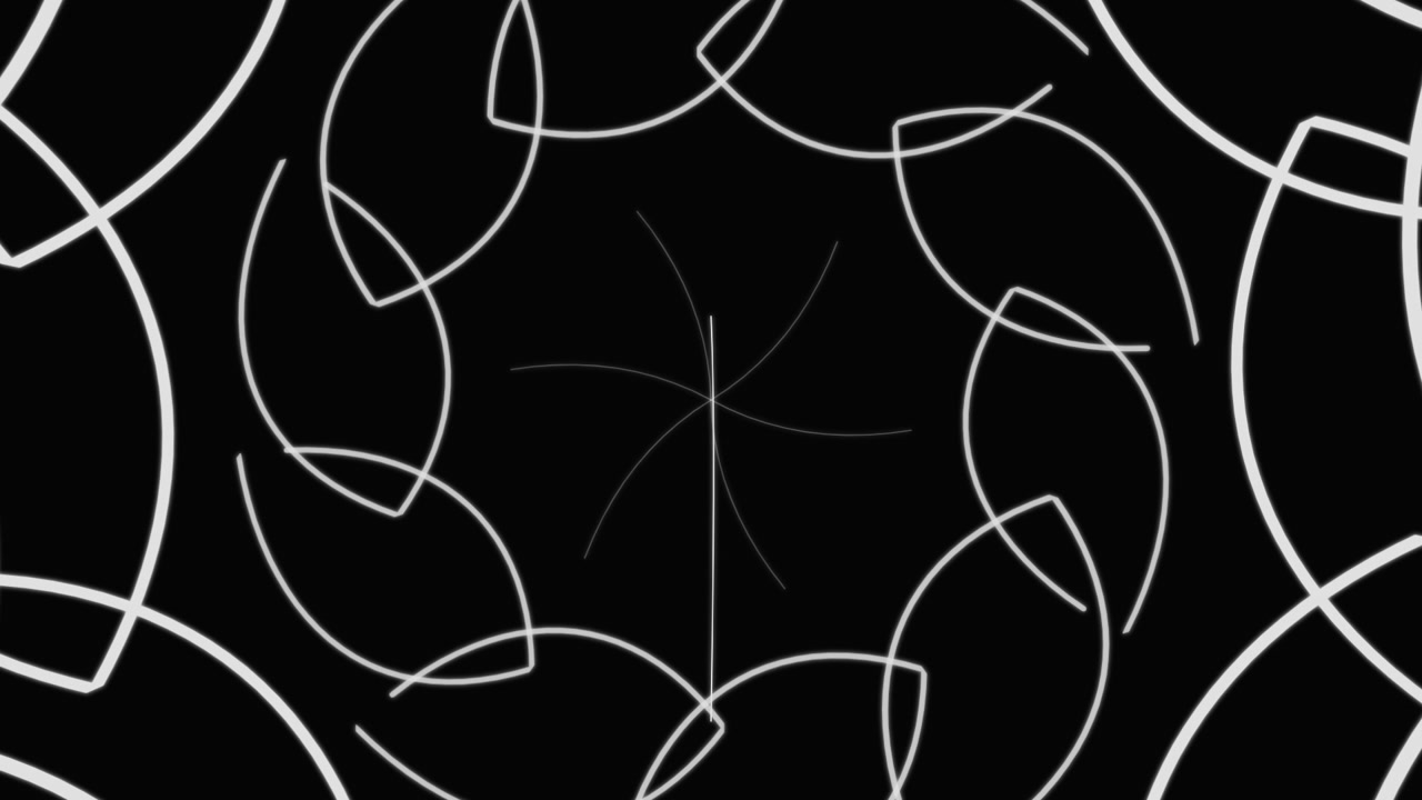 Abstract Geometric White Line Animation on Black Background