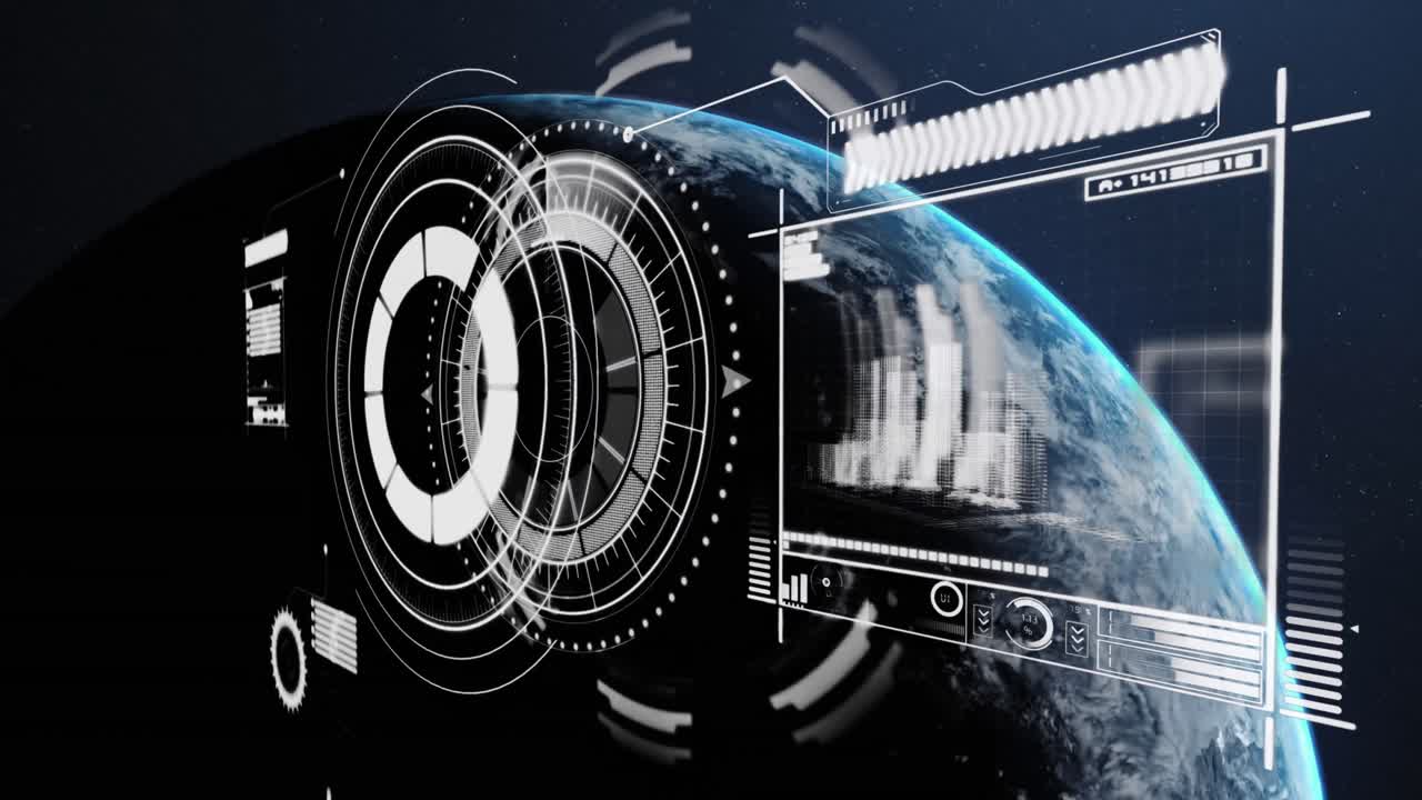 Futuristic interface over earth.