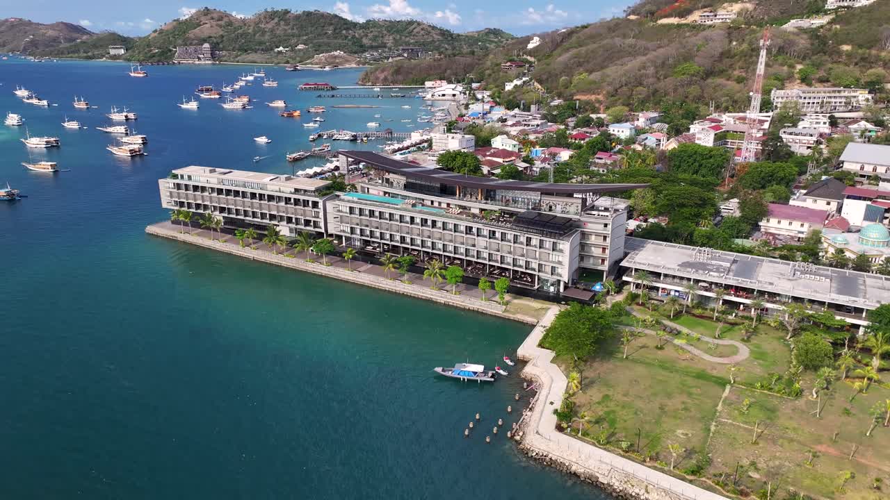 인도네시아 의 해안 휴양지 의 공중 사진