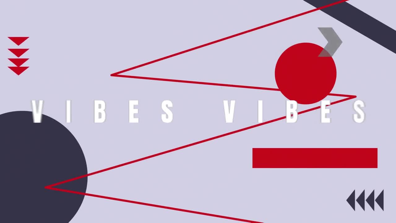 Digital animation of vibes and abstract shapes against grey background