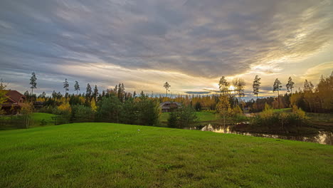 hyperlapse of sunset at a rural place