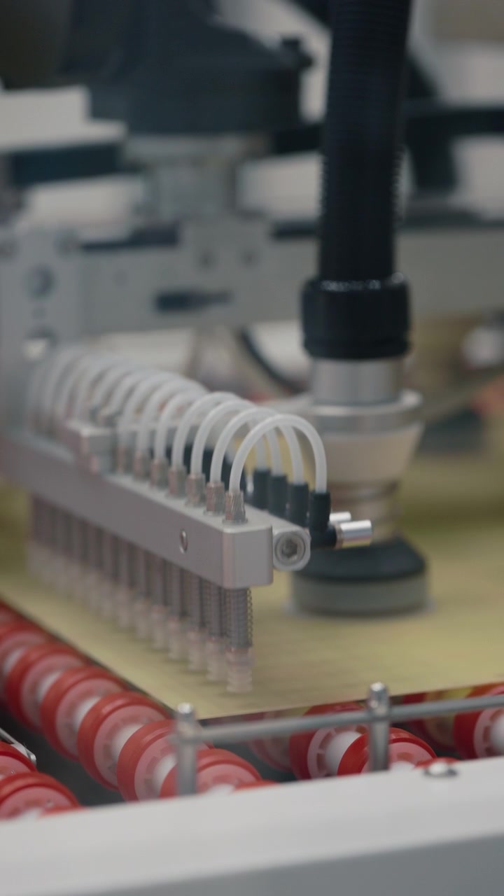 Automated Robotic Arm Picking Up Sheet on Industrial Conveyor