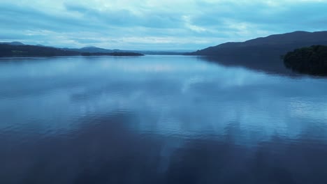 spectacular aerial over lough gill at dusk