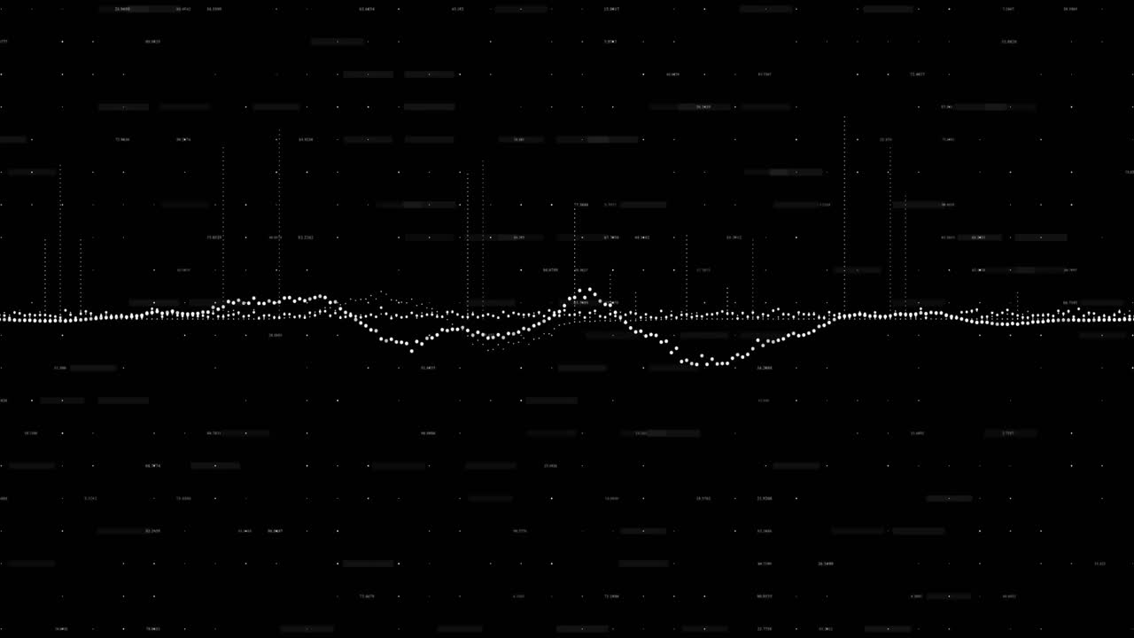 Animation of diagram over data processing on black background