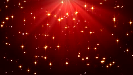 confeti cayendo y un rayo de luz en el fondo rojo de feliz navidad.