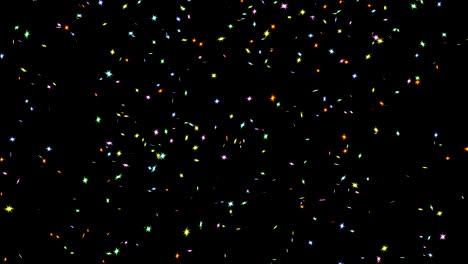 shining lights falling on black background.