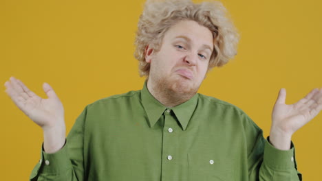 Man expressing disapproval and confusion