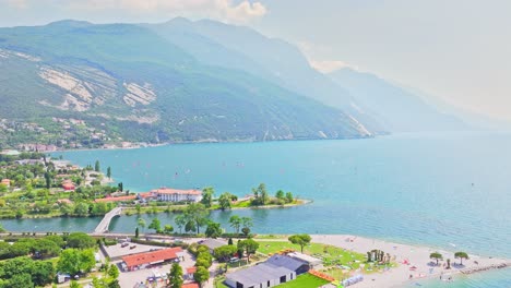 fascinating aquamarine riva del garda shores italy aerial