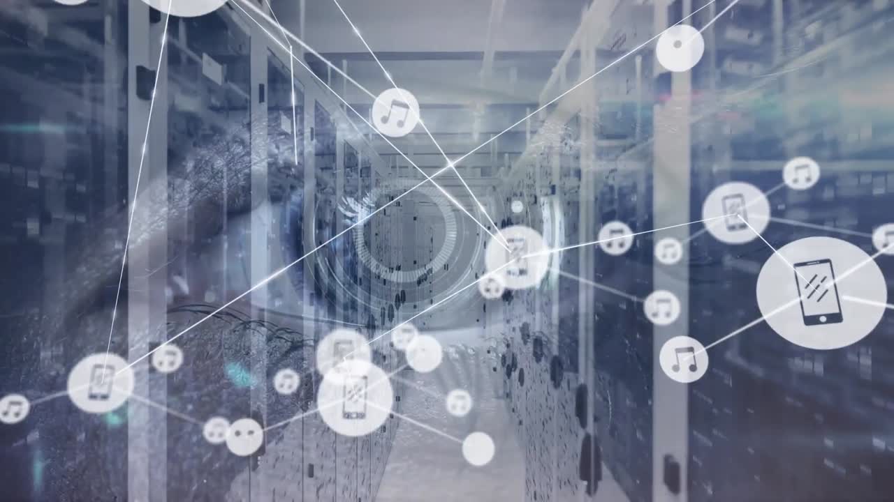 서버  ⁇ 을 통한 연결 네트워크의 애니메이션