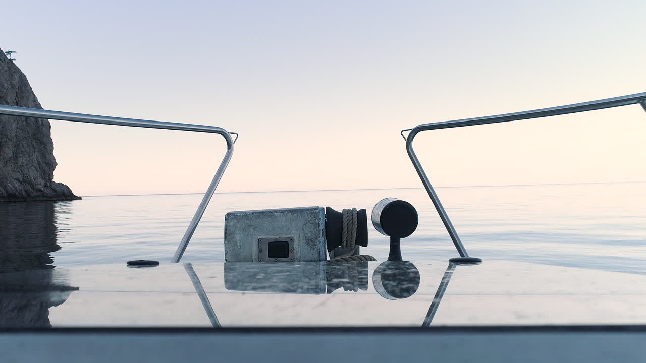 mañana o noche tranquila en el mar desde la cubierta del barco