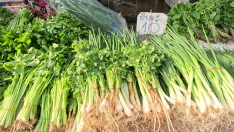 various vegetables displayed at a busy market