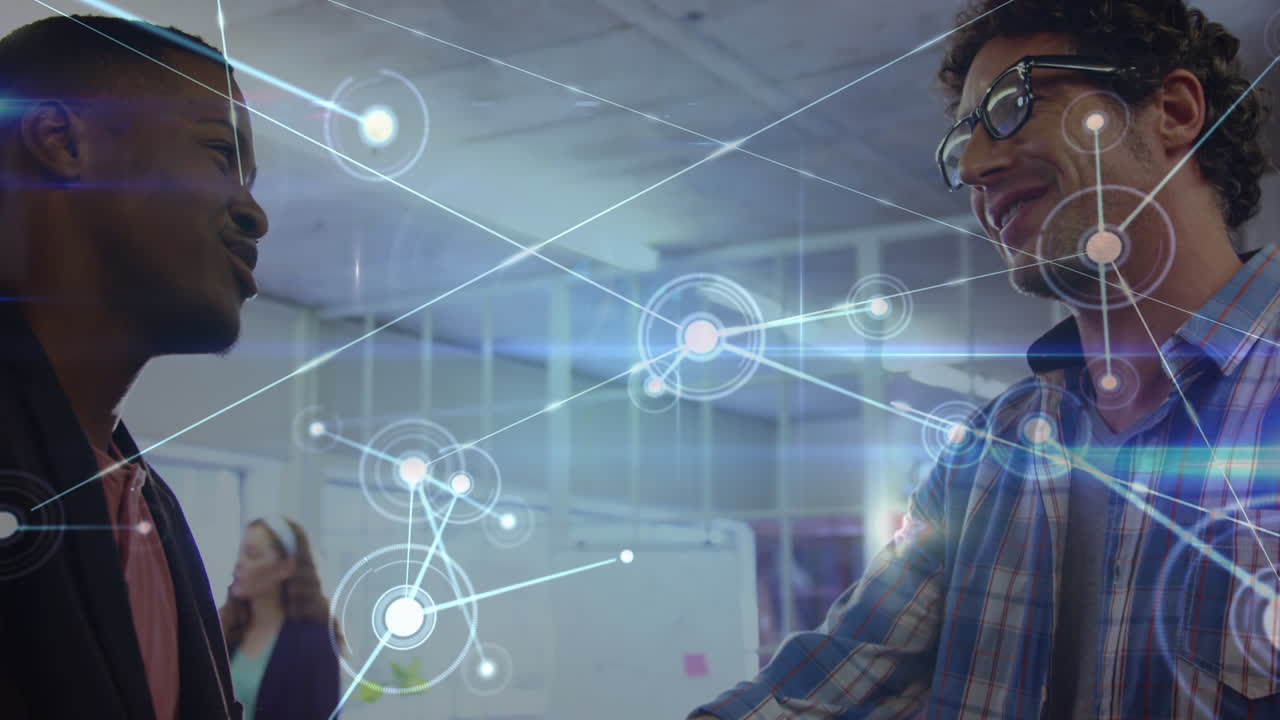 Animation of network of connections over diverse coworkers in office