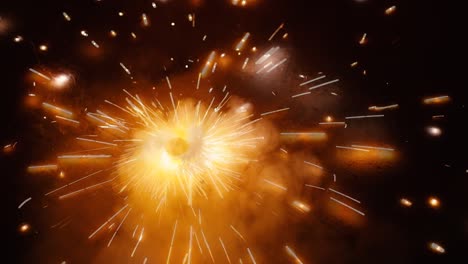 cracker sparkles spinning isolated with somck on a black background