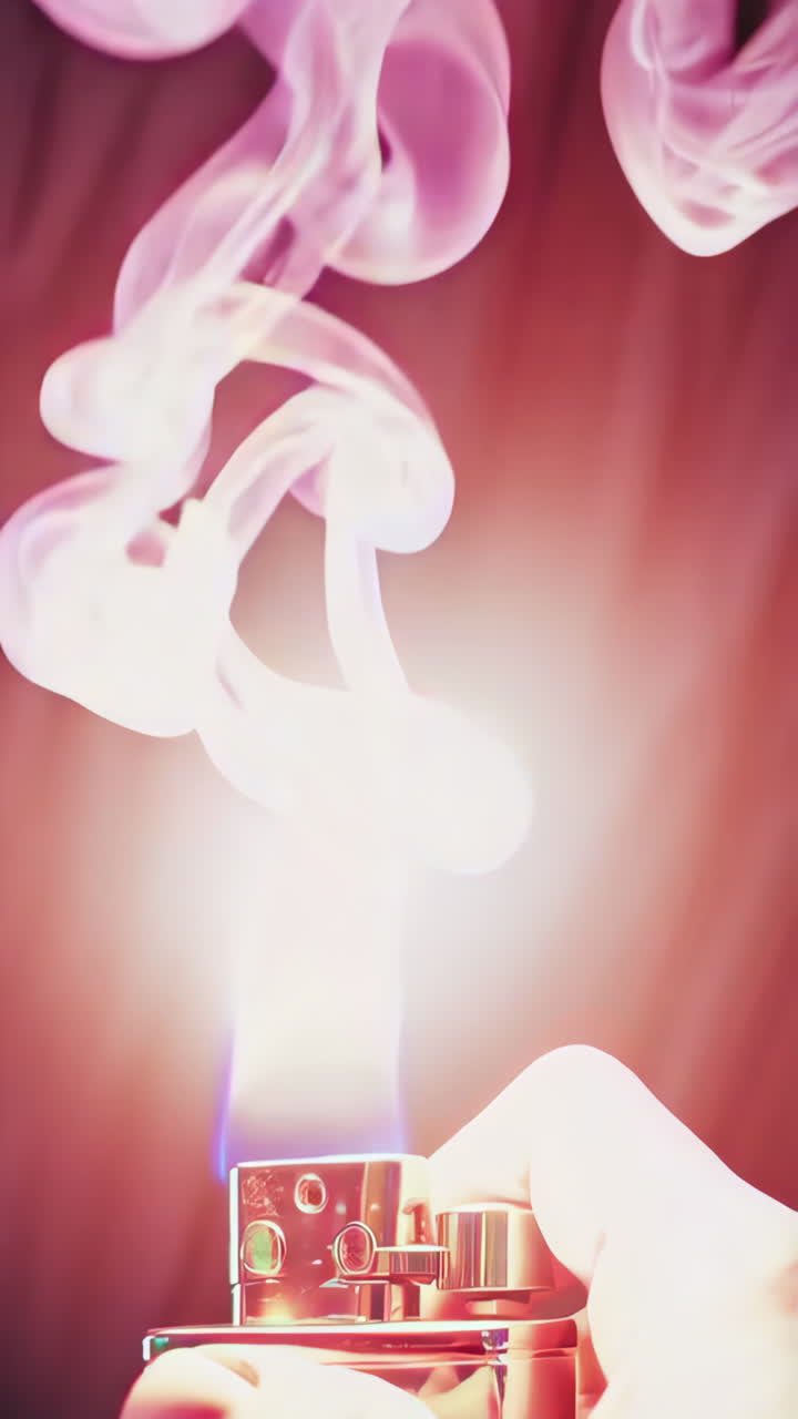 Accendino luminoso e fumo