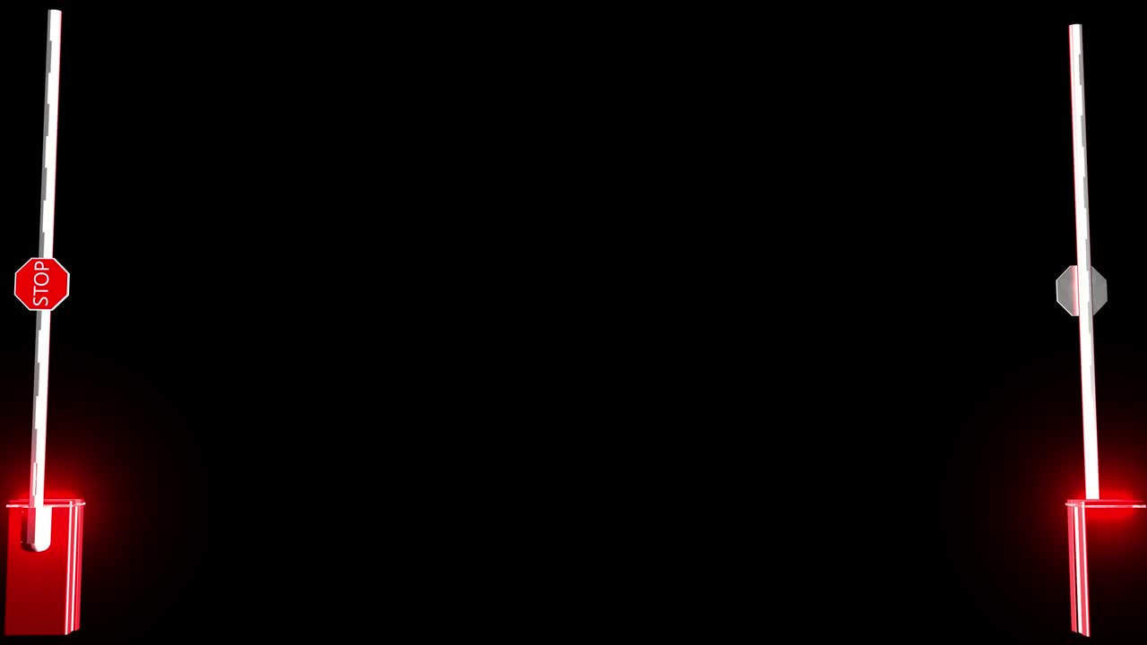 작업 장벽의 3d 애니메이션: 지나가는 자동차, 도로 장벽