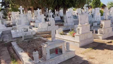 graves in an orthodox old cemetery