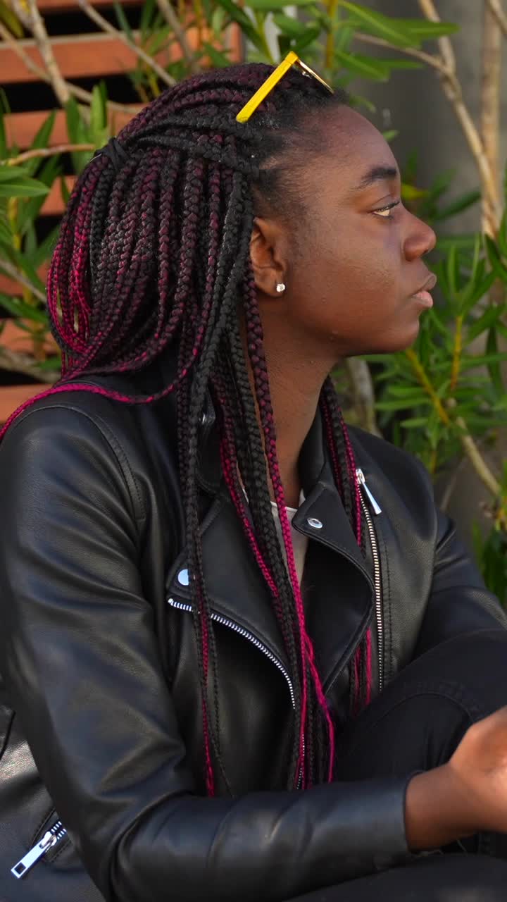 Woman eating a donut