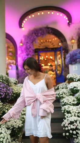 young woman in a floral shop