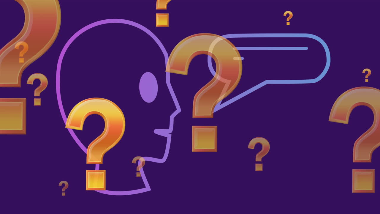 보라색 배경에서 ai 아이콘과 데이터 처리의 애니메이션