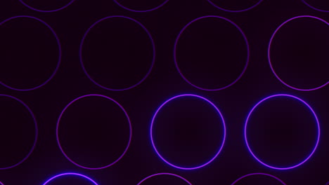 patrón de círculos de discoteca con luz de neón púrpura.