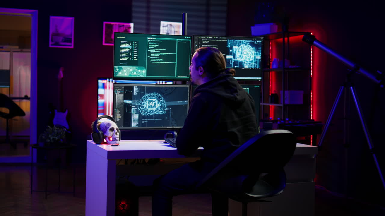 Hacker in hideout running after criminal den is found by police